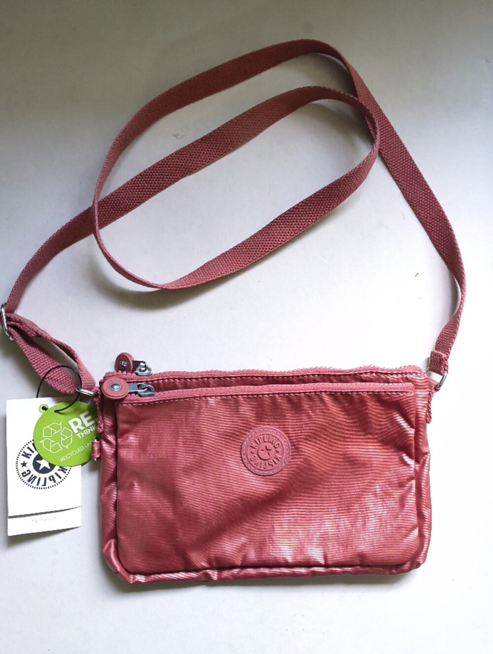 Kipling Mikaela Crossbody Shoulder Bag AC7863 Polyamide Copper Metallic  NWT